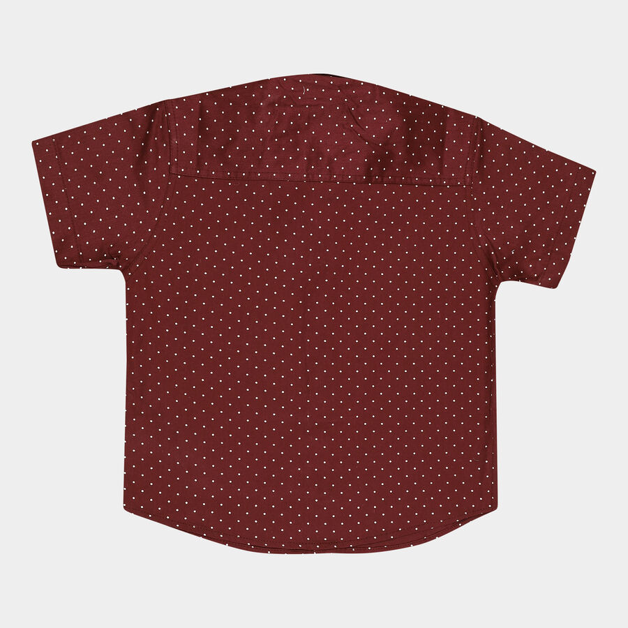 Boys Cotton Casual Shirt, Maroon, large image number null