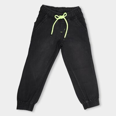 Kids Charcoal Black Slim Fit Cross Pocket Jeans