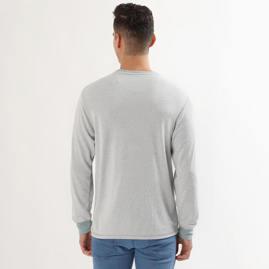 Men's Light Grey Crew Neck Casual T-Shirt, Light Grey, large image number null