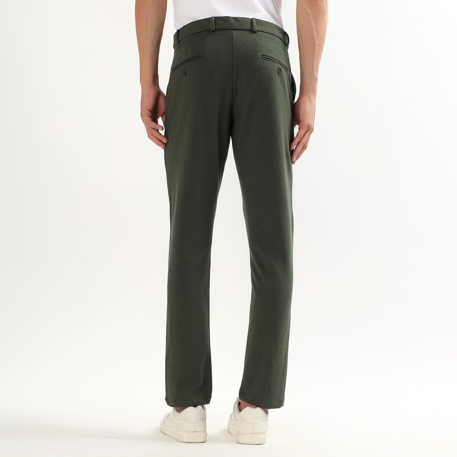 Men's Slim Fit Cross Pocket Casual Trousers, ओलिव, large image number null