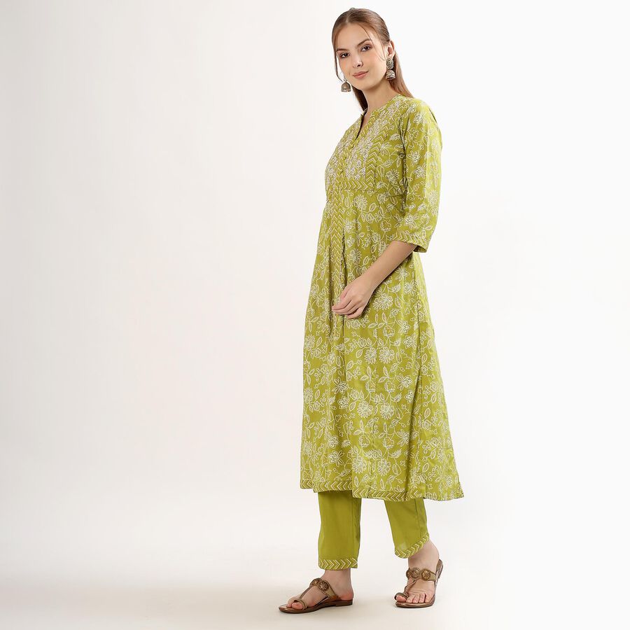 Ladies' 100% Cotton Kurta, Light Green, large image number null