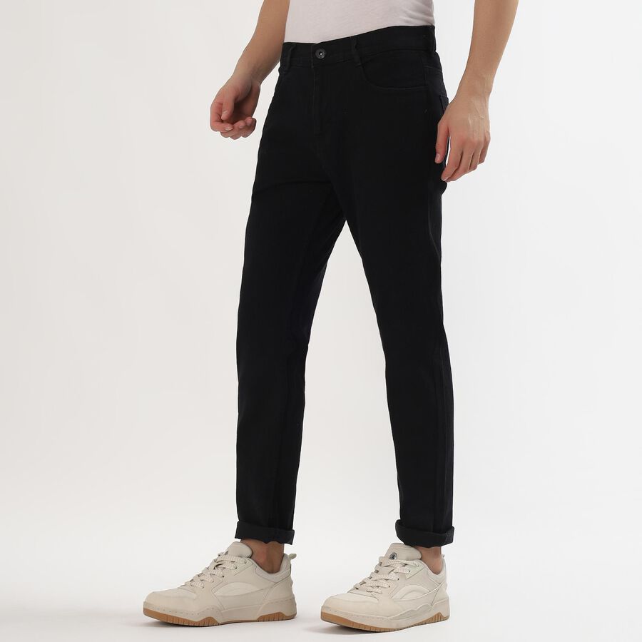 Men's Jet Black Slim Fit Jeans, Black, large image number null