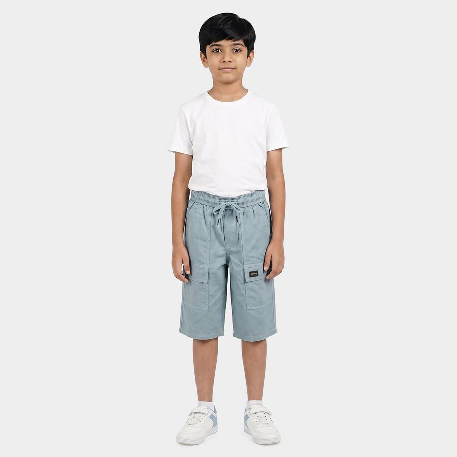 Boys' Light Blue Relaxed Fit Cargo Style Jamaican Shorts, Light Blue, large