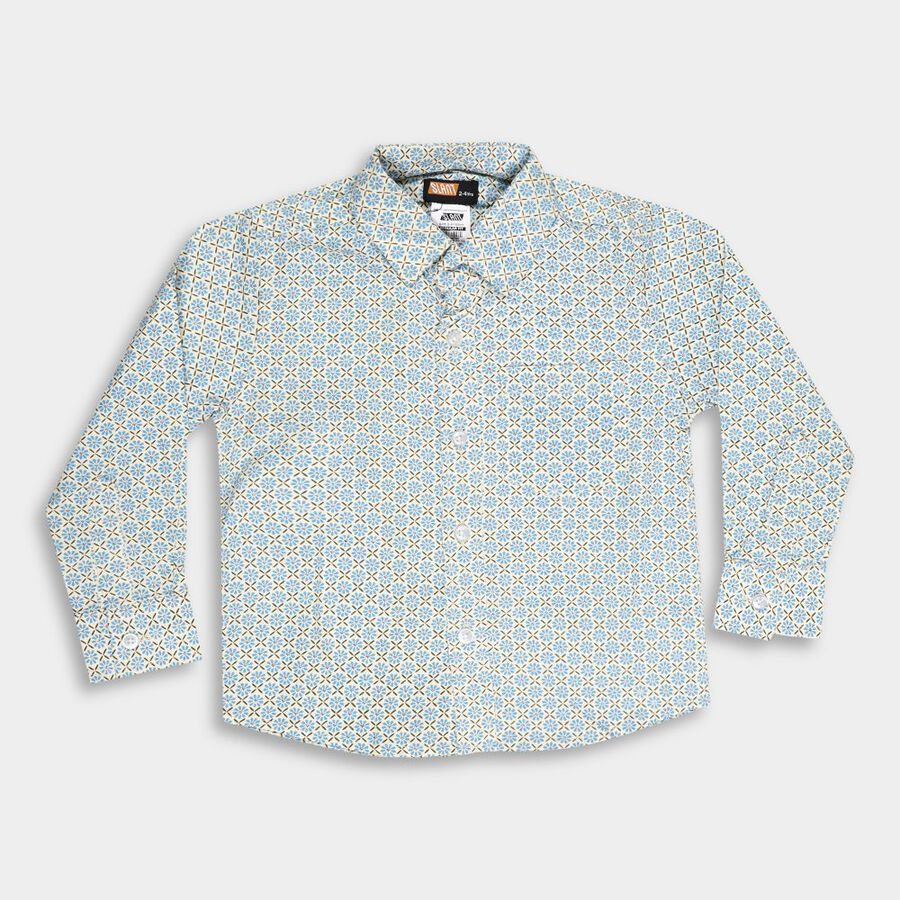 Boys' 100% Cotton Casual Shirt, Beige, large image number null