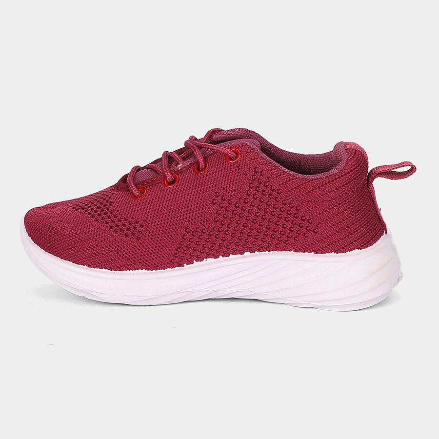 Girls' Pink Lace-Up Sneakers, Pink, large