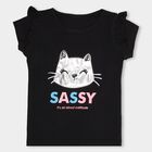 Girls' 100% Cotton T-Shirt, काला, small image number null