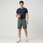 Men's Green Regular Fit Cotton Bermuda Shorts, Light Green, small
