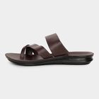 Men's Dark Chocolate Brown Slip-On Casual Sandals, Brown, small