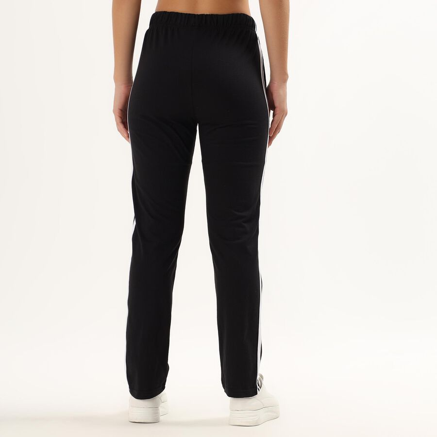 Women's Jet Black Regular Fit Track Pants, Black, large image number null