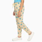 Girls' Beige Bow Print Cotton Blend Pyjama, ऑफ व्हाइट, small image number null