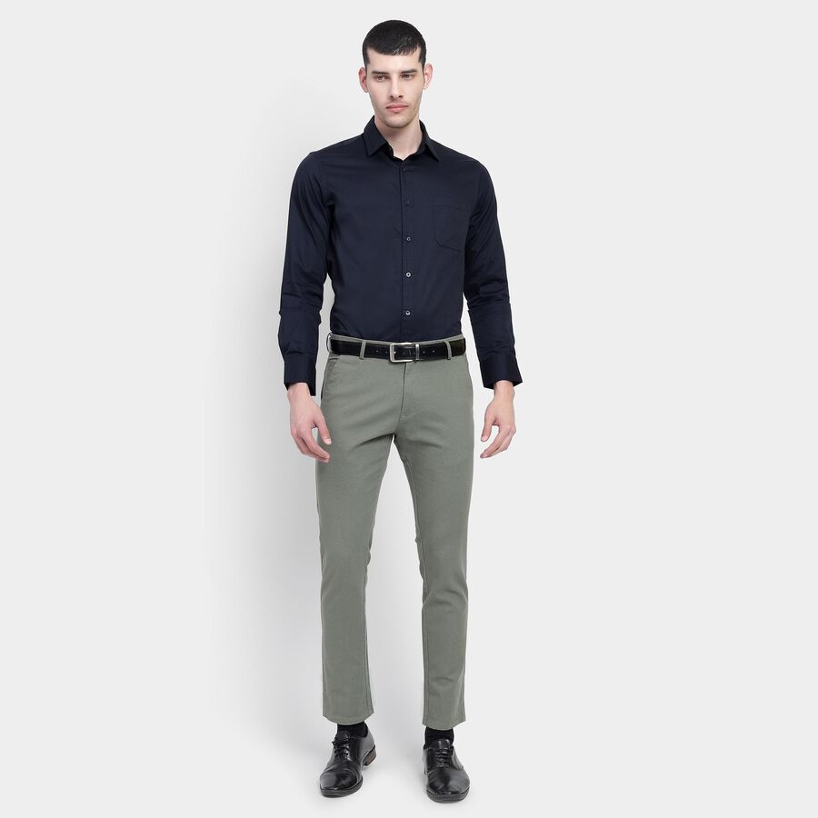 Men's Slim Fit Casual Trousers, Light Green, large image number null