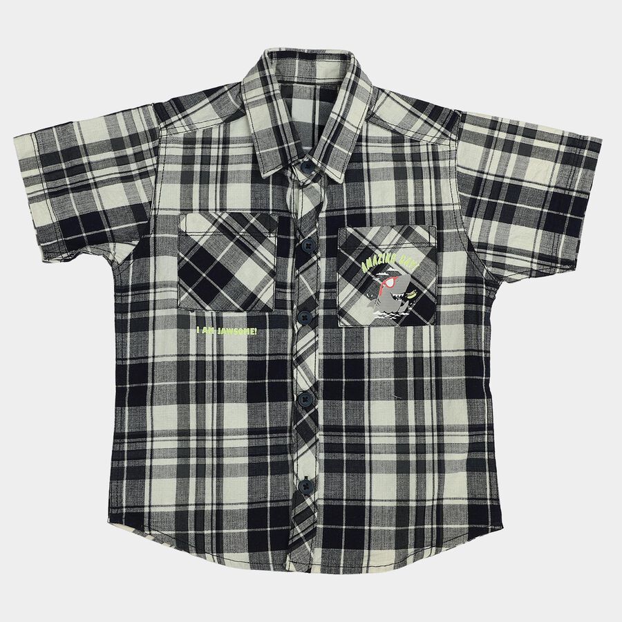 Boys' Casual Shirt, नेवी ब्लू, large