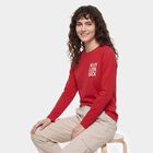 Women's Fuchsia Round Neck Regular Top, Fuchsia, small
