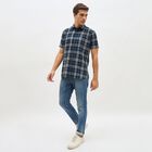 Men's Navy Blue Cotton Classic Casual Shirt, Beige, small image number null