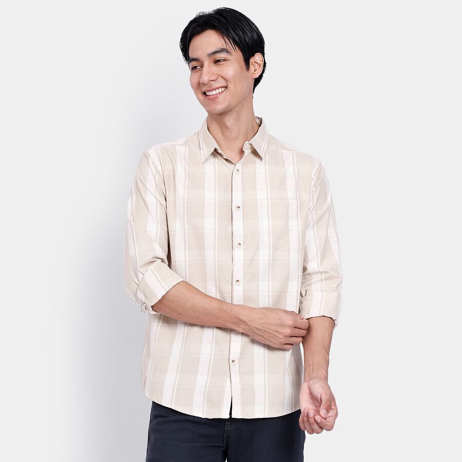 Men's Casual Shirt, Beige, large image number null