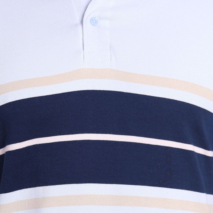 Men's100% Cotton Collared Half Sleeves T-Shirt, Light Blue, large image number null