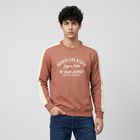 Men's Light Pink Crew Neck Printed Sweatshirt, Light Pink, small