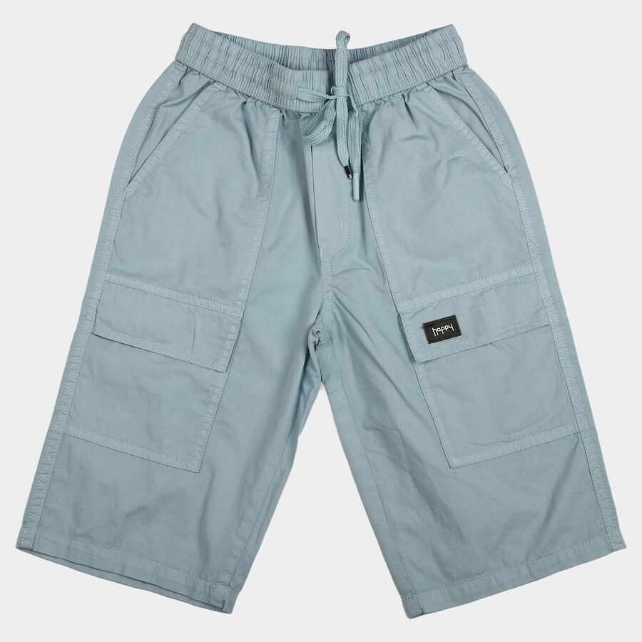 Boys' Light Blue Relaxed Fit Cargo Style Jamaican Shorts, Light Blue, large