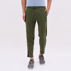 Men's Olive Green Slim Fit Side-Striped Track Pants, ओलिव, small image number null