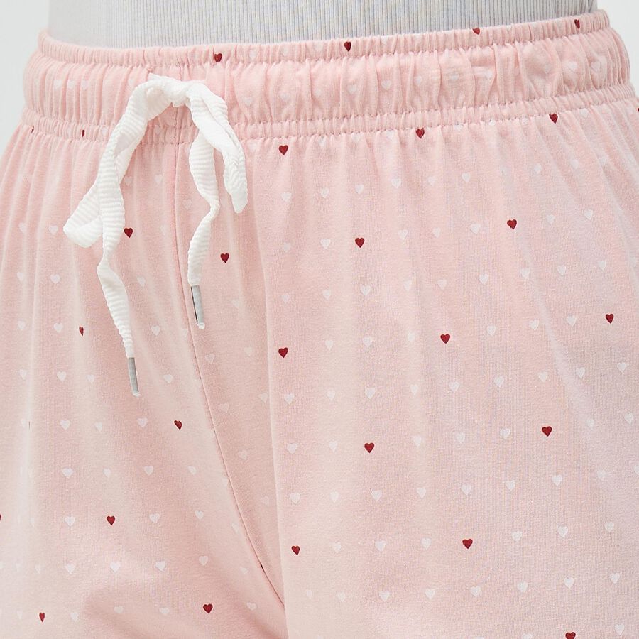 Women's Light Pink Relaxed Fit Cotton Blend Pyjama, हल्का गुलाबी, large