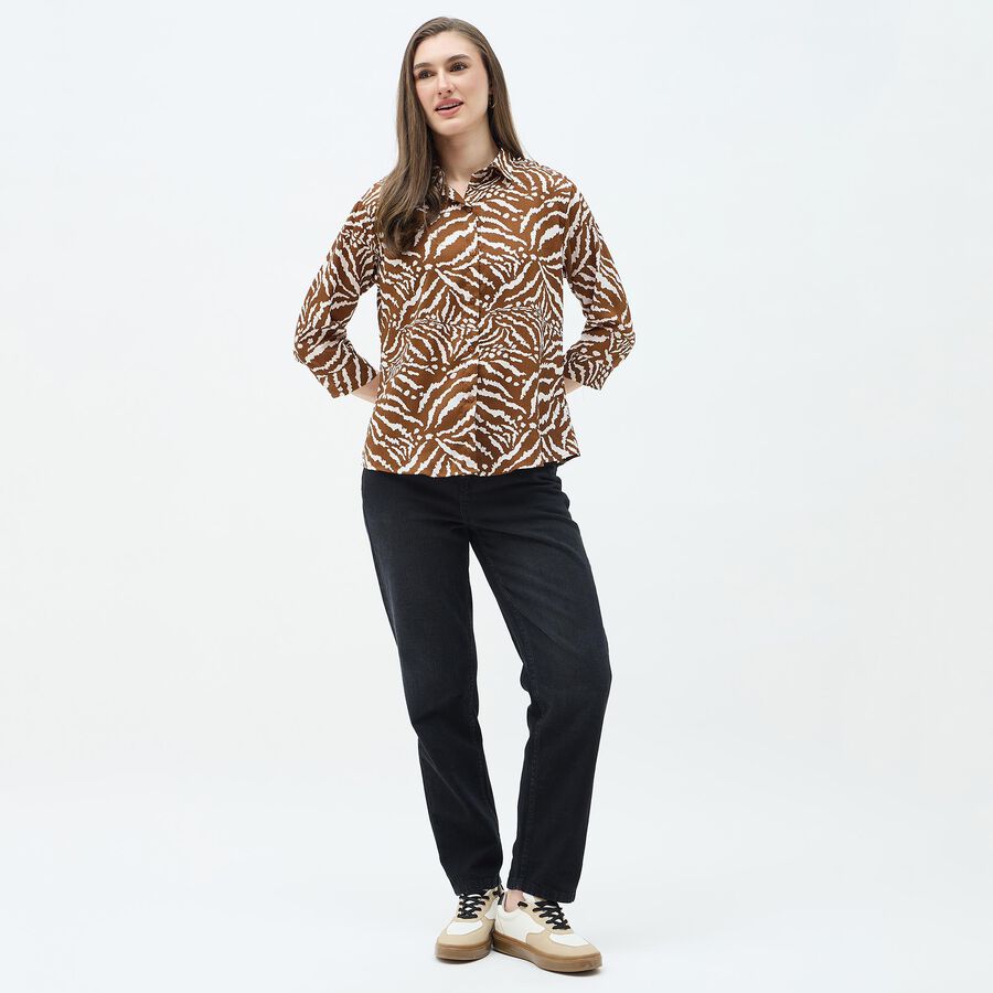 Women's Rich Chocolate Brown Classic Shirt, Brown, large