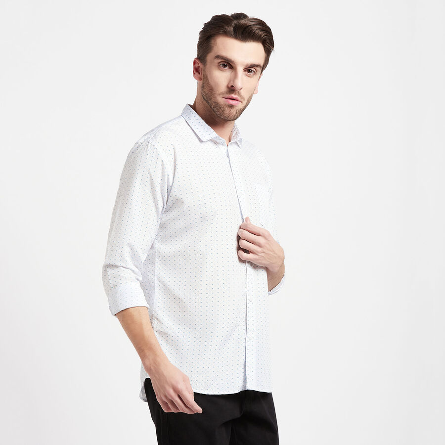 Printed Casual Shirt, White, large image number null