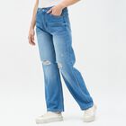 Ladies' 100% Cotton Jeans, Mid Blue, small image number null
