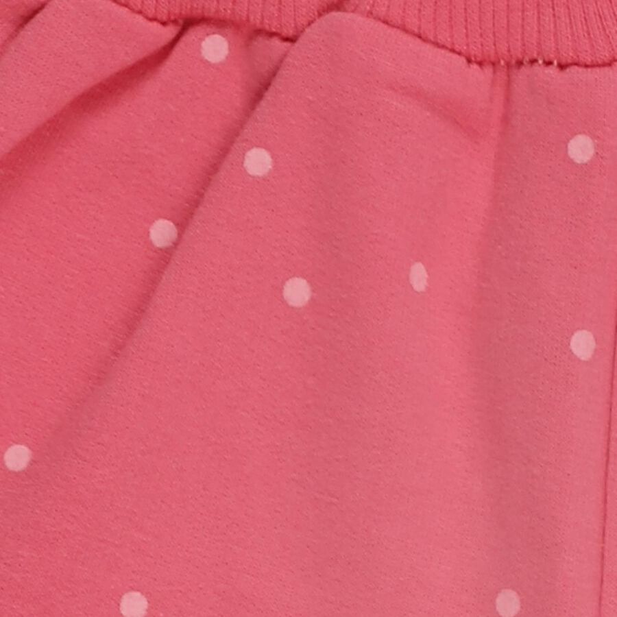 Infants Bright Coral Pink Bunny Printed Cotton Blend Pyjama, Pink, large image number null