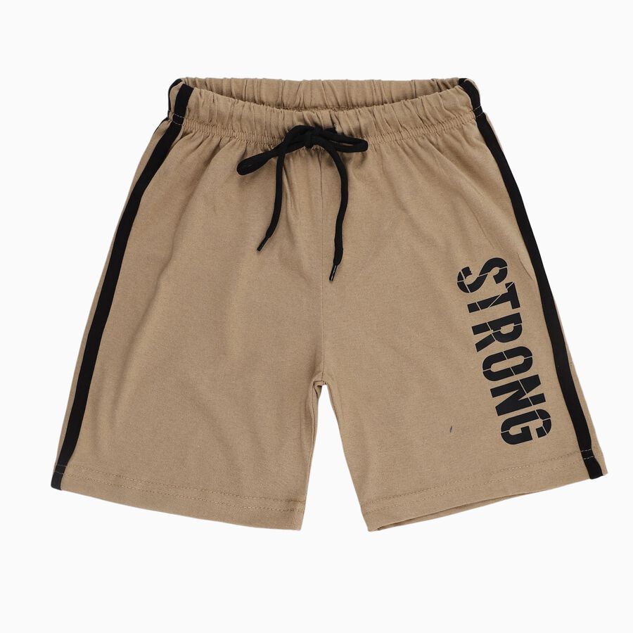 Boys' Cotton Blend Bermuda Shorts, Beige, large