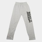 Boys Grey Straight Fit Graphic Printed Pyjama, एक्रू मिश्रित, small