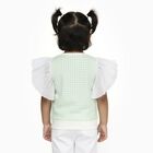 Girls Light Sage Green Round Neck Casual T-Shirt, Light Green, small image number null