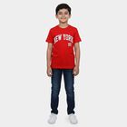 Boys' Half Sleeves T-Shirt, Red, small