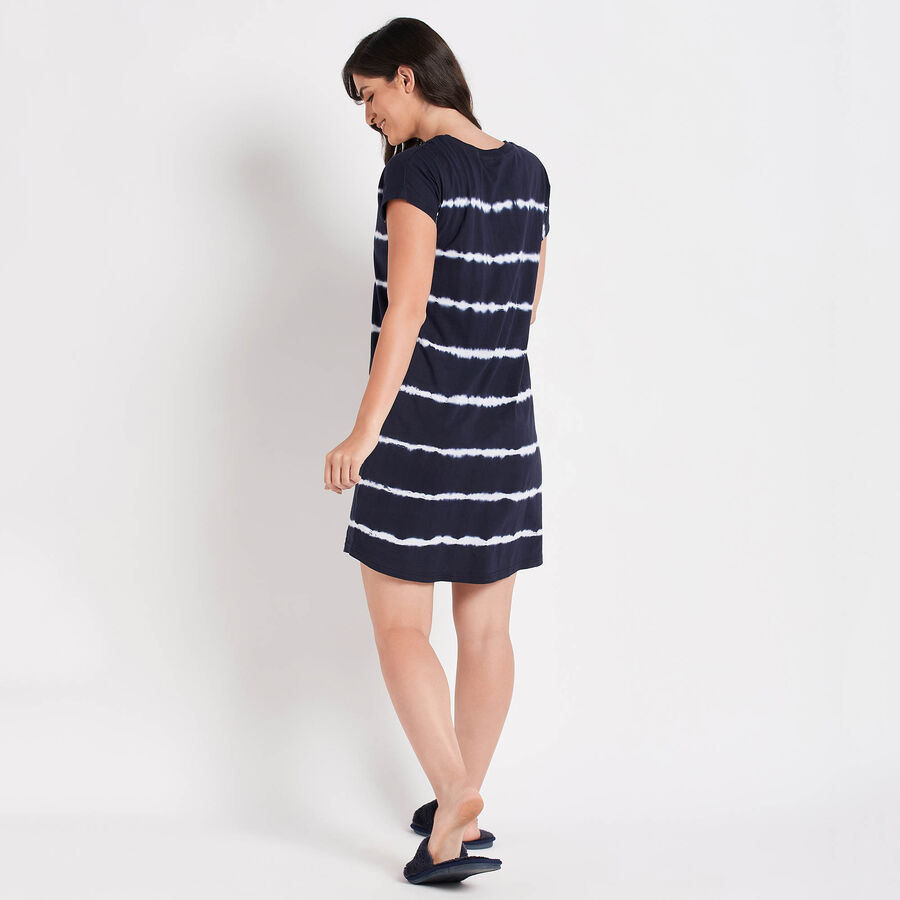 Cotton Stripes Dress, नेवी ब्लू, large image number null