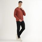 Men's Rust Crew Neck Casual Sweatshirt, Rust, small image number null