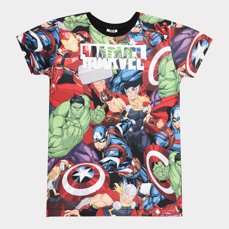 Boys All Over Print T-Shirt, Red, large image number null