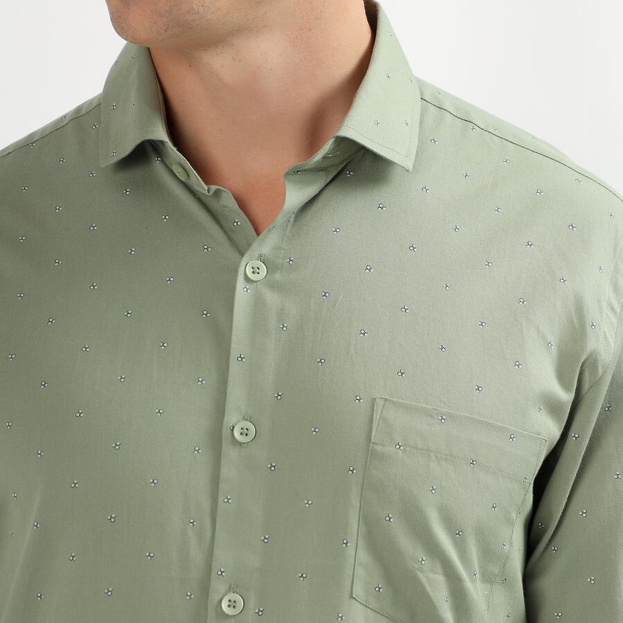Men's 100% Cotton Formal Shirt, Light Green, large image number null