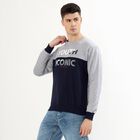 Men's Deep Midnight Navy Blue Crew Neck Casual Sweatshirt, नेवी ब्लू, small image number null