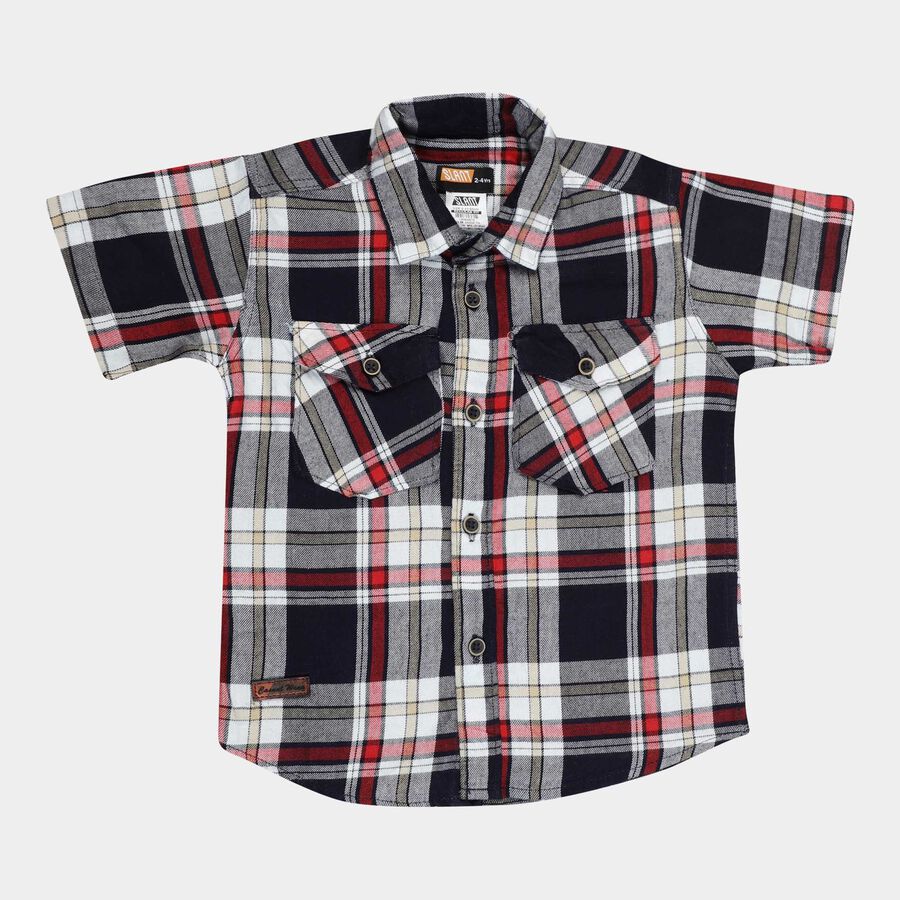 Boys Cotton Casual Shirt, Mid Blue, large image number null