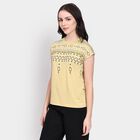 Ladies' Round Neck T-Shirt, खाकी, small