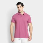 Men's Collared Half Sleeves T-Shirt , Light Pink, small image number null