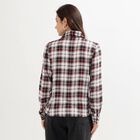 Ladies' White Checked Classic Collar Casual Shirt, Off White, small image number null