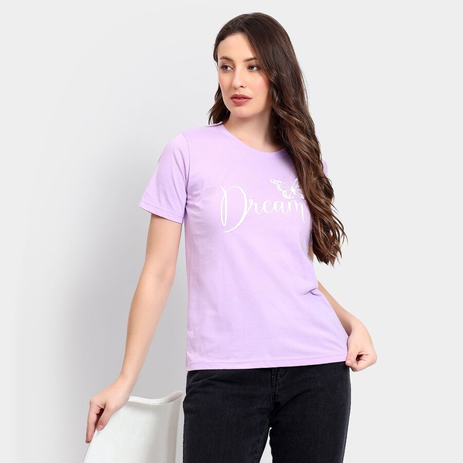 Ladies' Round Neck T-Shirt, Lilac, large image number null