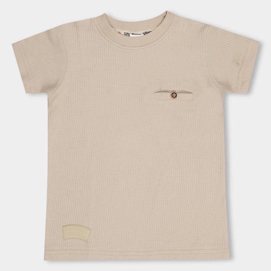Boys' Half Sleeves T-Shirt, गहरा पीला, large image number null