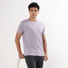 Men's 100% Cotton Round Neck Half Sleeves T-Shirt , Lilac, small image number null