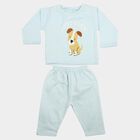 Infants' Light Blue Round Neck Graphic Print Baba Suit, Light Blue, small