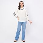 Women's Off-White Cotton Classic Collar Casual Shirt, Off White, small