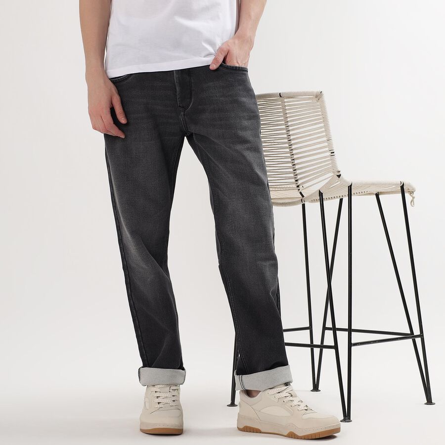 Men's Denim Skinny Jeans, Dark Grey, large image number null