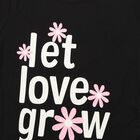 Girls Black Cotton Blend Round Neck Regular T-Shirt, Black, small