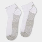 Men's Multi-Color Regular Fit Striped Ankle Socks Pack of 3, Mid Blue, small