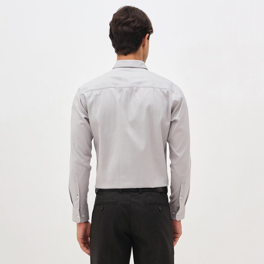 Men's Light Grey Slim Fit Formal Shirt, हल्का ग्रे, large image number null